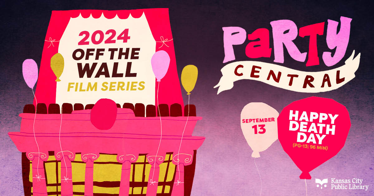 KCLibrary's tweet photo. Our final Off The Wall film for 2024 is Happy Death Day!
Join us this Friday, Sept. 13 on the roof of the Central Library for this free outdoor screening. Doors open at 8 p.m.
Learn more at https://t.co/auKEJk9Rcm
#kcLibrary150 https://t.co/38FWtH8jB1