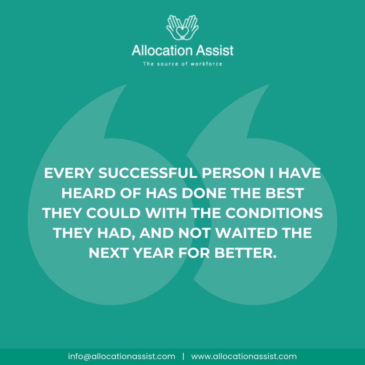 Success isn't about waiting for the perfect moment; it's about making the most of what you have now.

Visit our website today!allocationassist.com

#Leadership #SuccessMindset #Opportunity #ActionNow #ProfessionalGrowth #Entrepreneurship #Resilience #Allocationassist