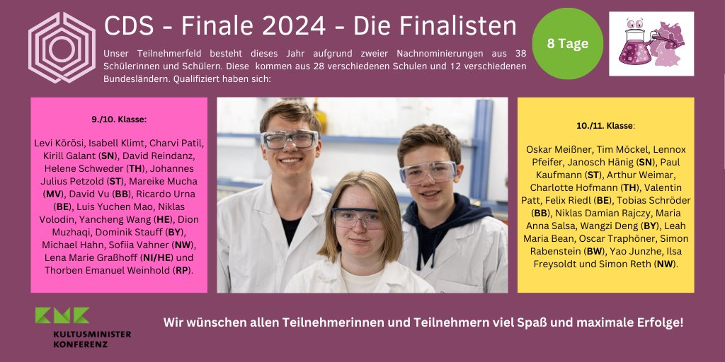 Noch 8 Tage bis zum Bundesfinale. Heute im Fokus: Unsere Finalistinnen und Finalisten: #twlz