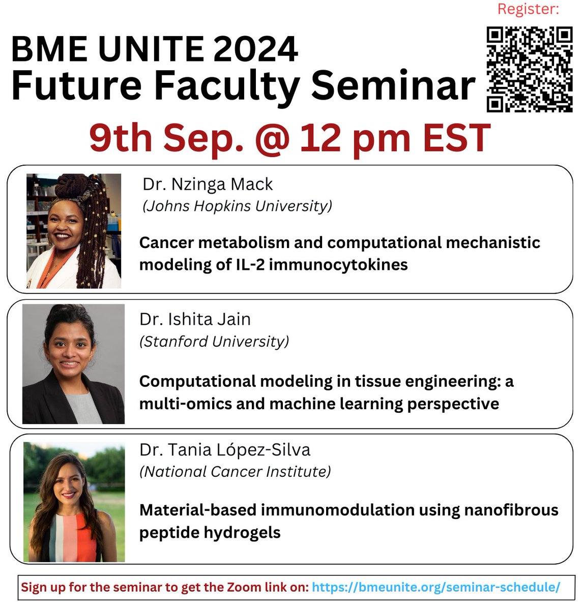 bme unite (@bmeunite) on Twitter photo <a href="/StephanieLFung/">Stephanie Fung</a> Don't forget to join us for the third BME UNITE Future Faculty Seminar TODAY at noon EST. Attend to hear about the latest work from <a href="/NzingaMack/">Nzinga Mack, PhD</a>, <a href="/ishujain4695/">Ishita Jain</a> , and @TLLS14!
Register here: bmeunite.org/seminar-schedu… <a href="/StephanieLFung/">Stephanie Fung</a> Don't forget to join us for the third BME UNITE Future Faculty Seminar TODAY at noon EST. Attend to hear about the latest work from <a href="/NzingaMack/">Nzinga Mack, PhD</a>, <a href="/ishujain4695/">Ishita Jain</a> , and @TLLS14!
Register here: bmeunite.org/seminar-schedu…