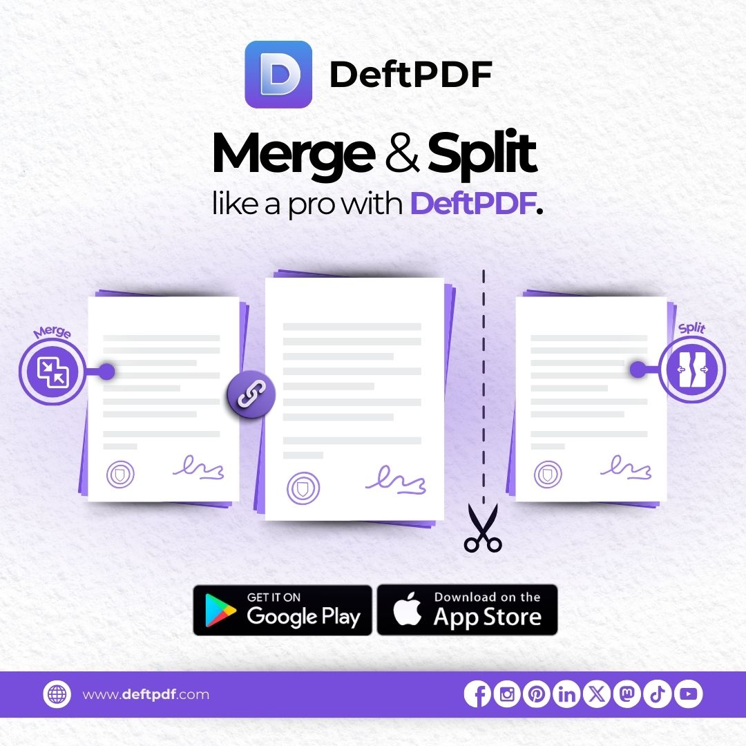 DeftPdf's tweet image. Merge &amp;amp; Split like a pro with DeftPDF! Whether you need to combine multiple files or separate pages, DeftPDF makes it easy and efficient. 

Master your document management today at deftpdf.com/merge-pdf and streamline your workflow! 

#DeftPDF #PDFConversion #PDFExtraction
