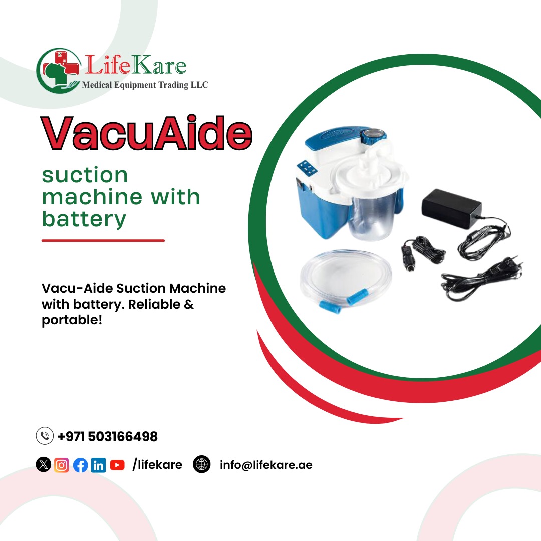 lifekare_ae's tweet image. VACUAIDE SUCTION MACHINE WITH BATTERY

The VacuAide Suction Machine with Battery is perfect for quick suction needs. It’s light and easy to use, helping to keep airways clear anywhere!

+971 503166498
info@lifekare.ae

#VacuAide #SuctionMachine #HealthCare  #Dubai #lifekare