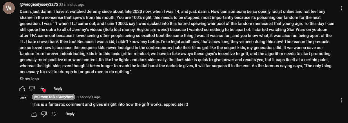 Simon_Davies7's tweet photo. This comment on my latest video does a fantastic job at summarising how young people are drawn in and manipulated. https://t.co/B9LNDRERYr