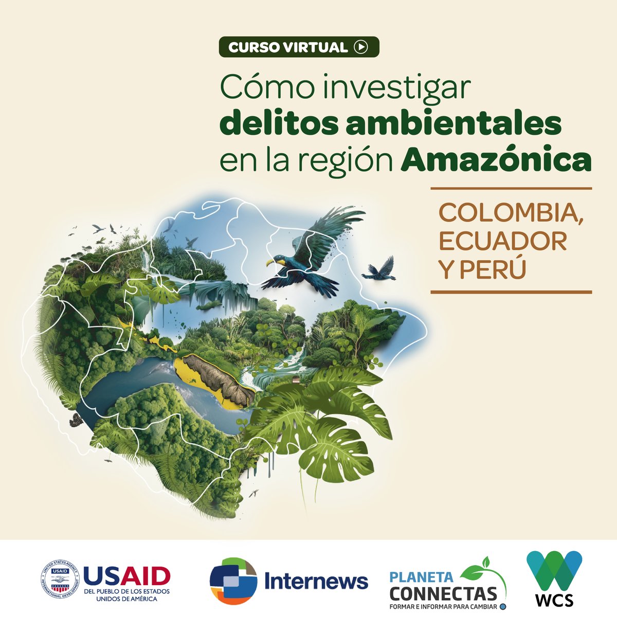¿Te interesa la Amazonía?🦜

📝Conoce más de la región y del contexto criminal que amenaza su biodiversidad con este curso de <a href="/USAIDPeru/">USAID/Peru</a>, <a href="/Internews/">Internews</a>, <a href="/WCSColombia/">WCS Colombia 💚</a> y <a href="/ConnectasOrg/">CONNECTAS</a>.

Inscríbete hasta el 15 de septiembre. 
connectas.org/planeta/taller…

#AREP #ConservandoJuntos
