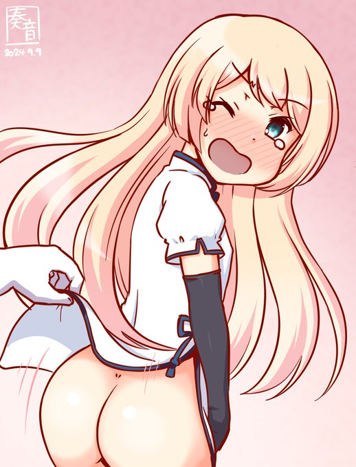 「ちょっと!Darling!
 まだダメだってばぁ!」

#艦これ版真剣お絵描き60分一本勝負_20240909
#ジャーヴィス 