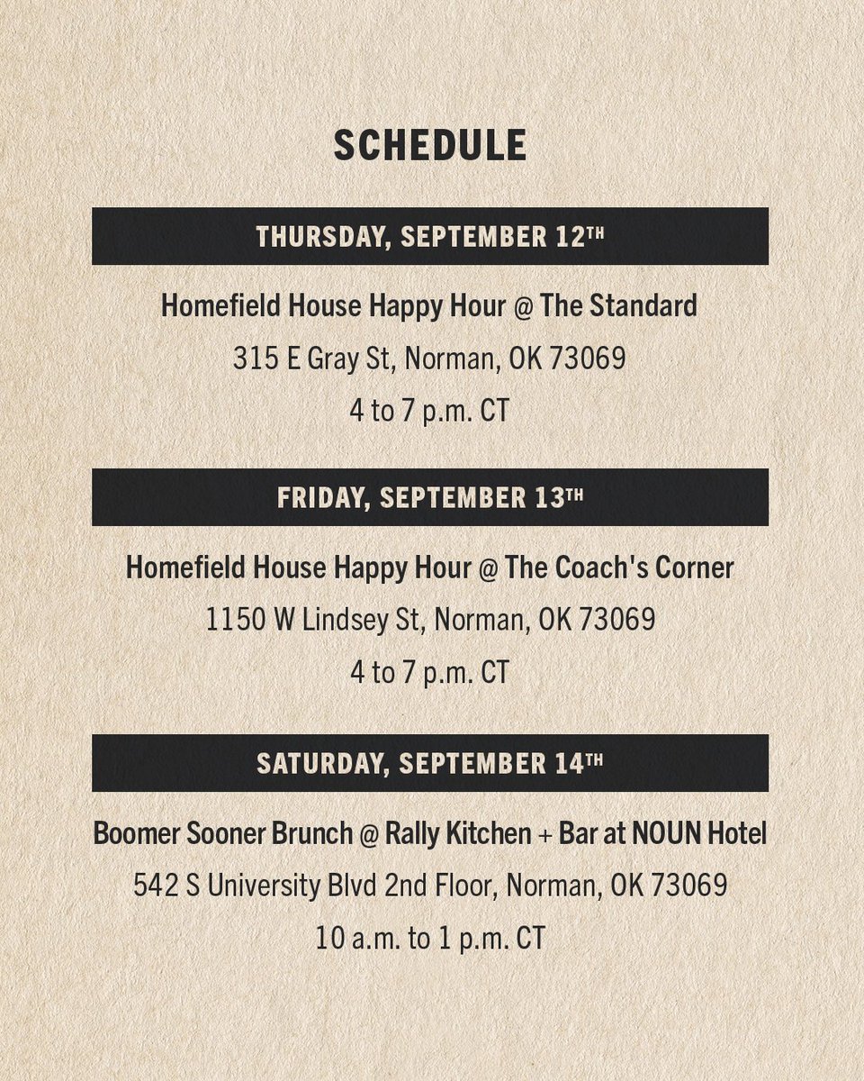 We'll be in Norman THIS WEEKEND!

Join us for 3 days of meetups and pop-up shops starting Thursday 🛍️🍻