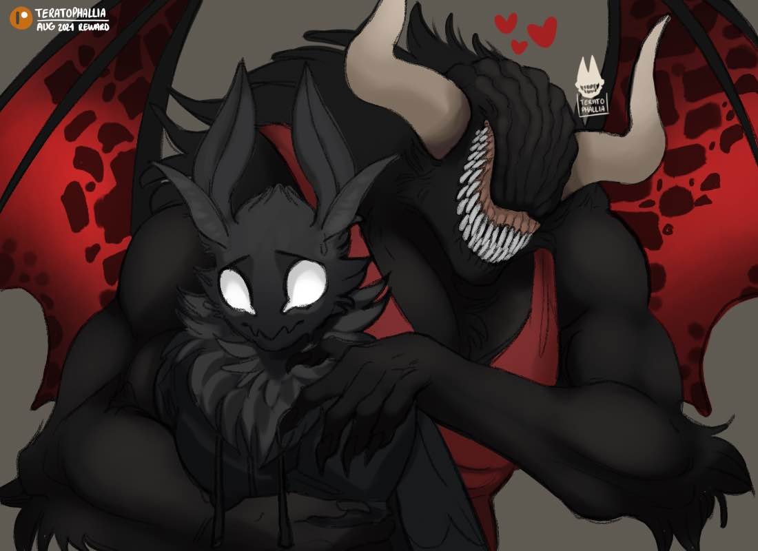 Forgot to post this little reward for <a href="/XarithT/">Skull Demon emporium</a> and <a href="/LifelessBlob/">Märchen 🔞</a>! Enjoy the monsterfied versions of their roblox avatars <3