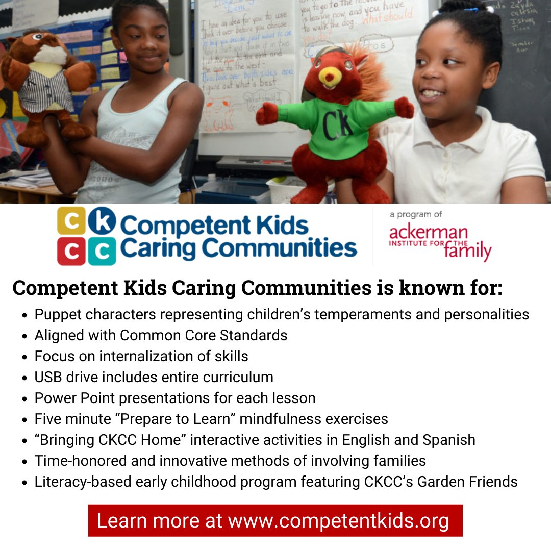 AckermanInstitu's tweet image. Introducing Empower Kids with Competent Kids, Caring Communities! Our K-5 programs enhance social-emotional skills and strengthen family-school partnerships. Discover how we&apos;re making a difference competentkids.org
#ChildDevelopment #SchoolPrograms #SocialEmotionalLearning