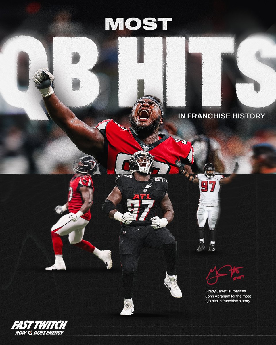 AtlantaFalcons's tweet photo. No. 97, Grady Jarrett in the record books 😤 https://t.co/bOBUnBCQrU