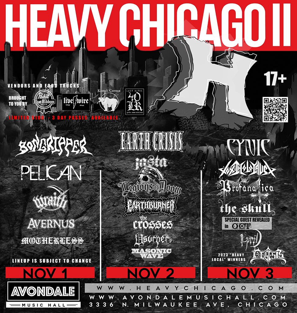 Excited to be playing Heavy Chicago II! See you November 1st! 🎃 seetickets.us/event/heavy-ch…