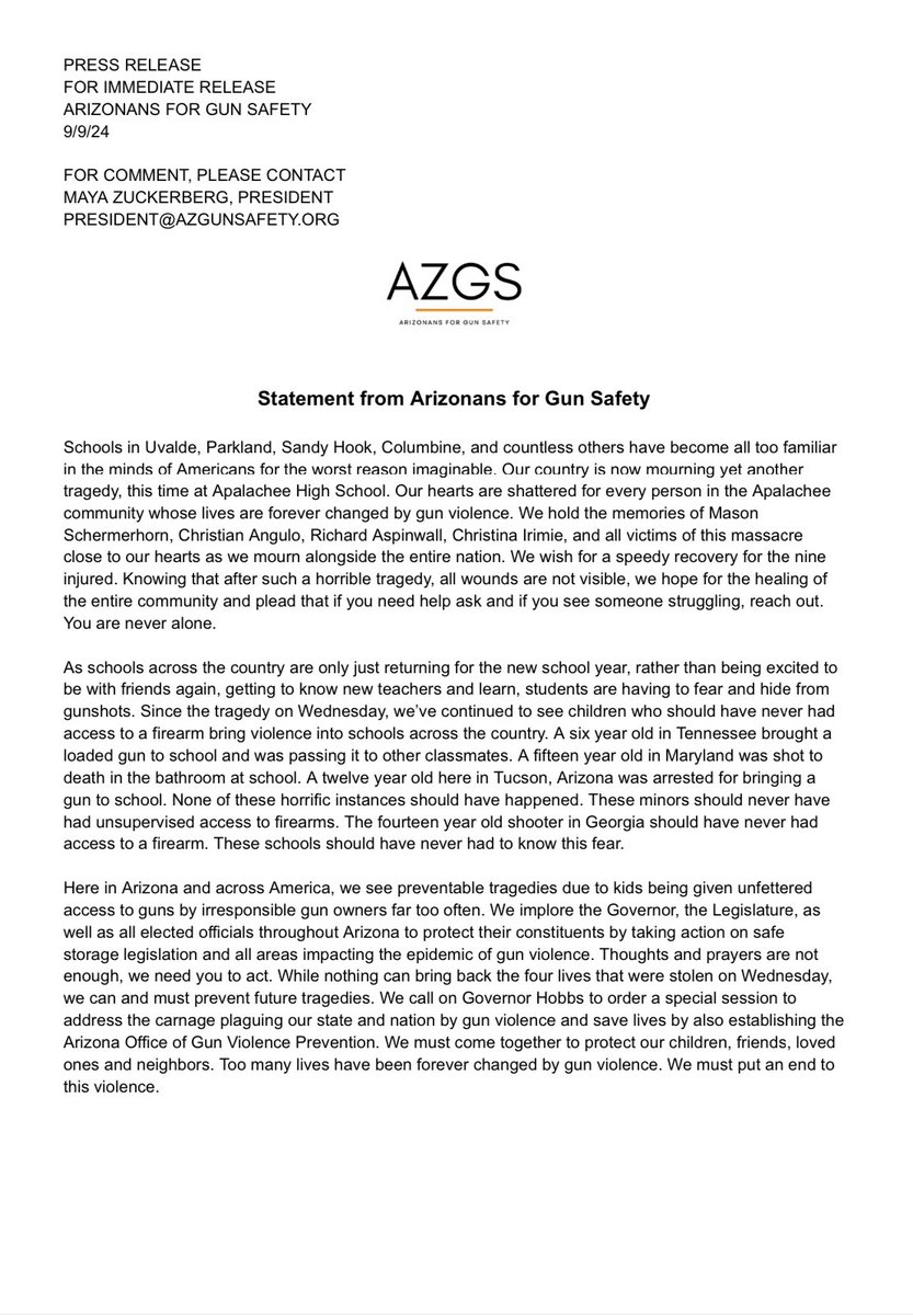 az4gunsafety's tweet photo. Please join us for a press conference and call to action today at 3:00 PM at the Arizona State Capitol. https://t.co/ozyHeRIc2Y
