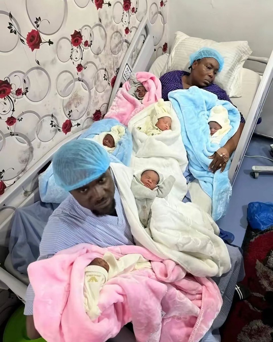 DOBEST84's tweet image. Nigerian woman gives birth to sextuplets after 26 years of having just one child