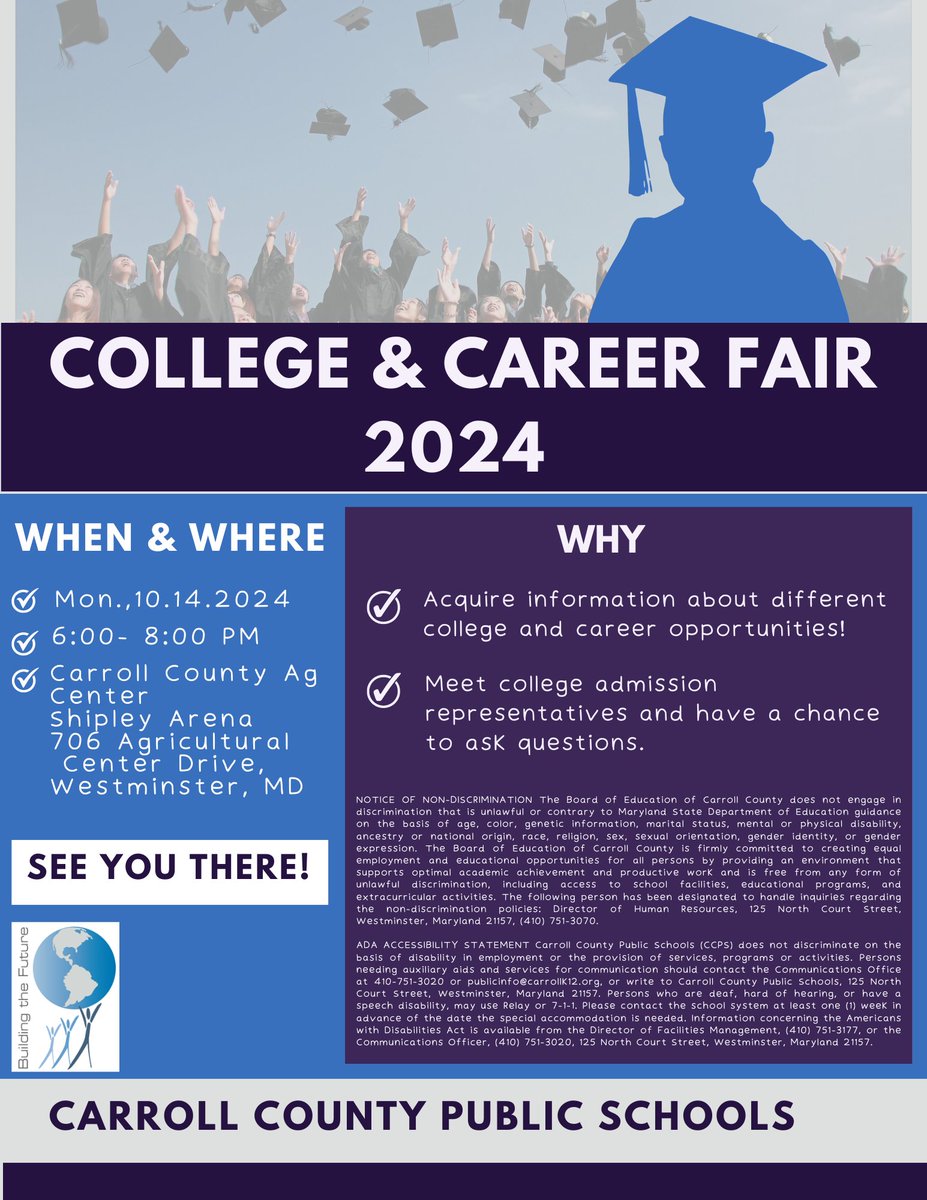 We look forward to seeing you at our local College &amp; Career Fair! <a href="/CCPSk12/">Carroll County PS</a>
