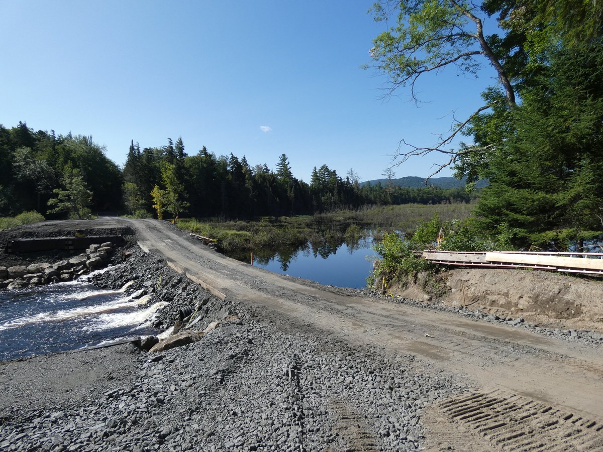 NYS_OGS's tweet photo. #TeamOGS takes pride in building bridges-literally &amp; figuratively! 🌉

Following severe flooding in Newcomb last year, the OGS Design &amp; Construction emergency construction team worked quickly to put a temporary bridge into place at @sunyesf. https://t.co/hXcIgfeAca