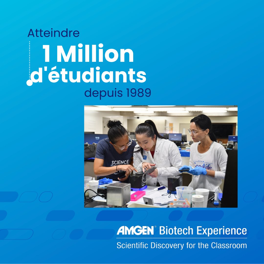 Amgen Canada est ravie que l'Amgen Biotech Experience ait atteint un million d'étudiants, dont plus de 8 000 étudiants au Canada 

🔗amgen.ly/3XytU2i

<a href="/AmgenFoundation/">Amgen Foundation</a> <a href="/UTM/">U of T Mississauga</a> 
#amgenbiotechexperience 
#AmgenFoundation 
#oneinamillion  
#scienceneedseveryone