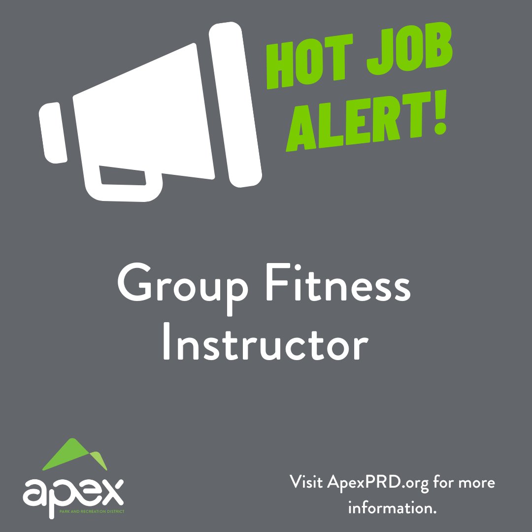 Hot Job Alert
Group Fitness Instructor
To apply, visit tinyurl.com/447j5vmv.