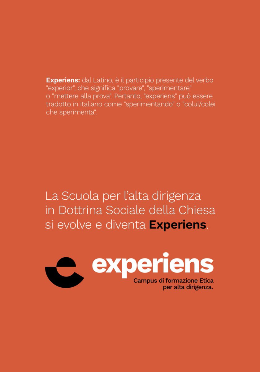 CattedraRosmini's tweet photo. Parte “experiens”, un nuovo modo di interpretare il ruolo dell'imprenditore, del manager e dell'amministratore, in continuazione con la “Scuola per l'alta dirigenza” fondata di Don Adriano Vincenzi insieme al Festival @DottrinaSociale: “Etica, impresa e sostenibilità”. @catt_ch https://t.co/2bgAEDOfhF