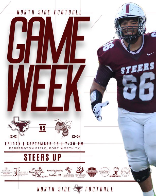 Your Steers are back in action on September 13th vs Arlington Heights at Farrington Field at 7:30. 

This weeks game day sponsor is brought to you by Honey's Party Rentals. Read their short bio below and contact them for all your party needs!