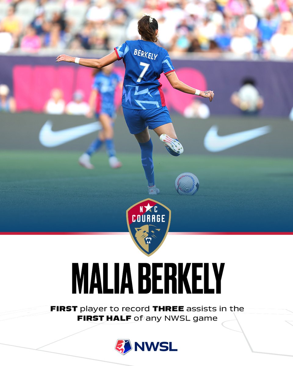 NWSL's tweet image. Malia Berkely making history 👏
