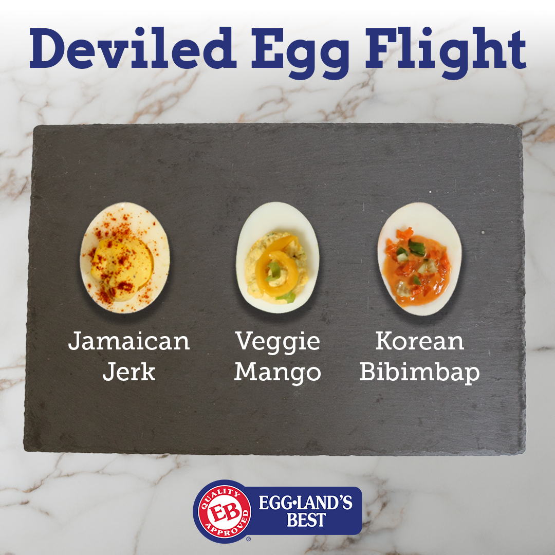 We’re egg-cited about the latest food craze: the Deviled Egg Flight! In our EB newsletter, we held a contest asking you to submit your best deviled egg recipe. Congrats to our three winners, we love having the chance to showcase your creations to the rest of the EB community!