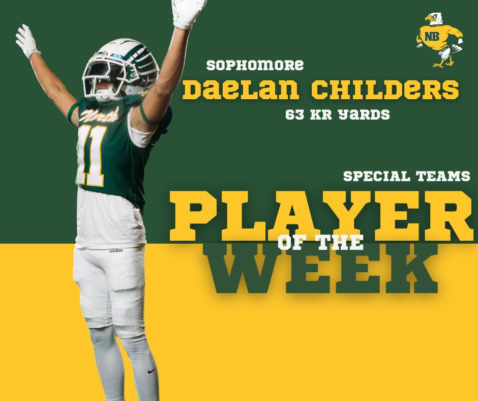 Our players of the week from our week 3 game:

Junior Micah Hoke is the Fire &amp; Specialty Equipment Company Offensive Player of the Week.

Back to back defensive POTW recognitions for Hunter Puckett. 

Sophomore Daelan Childers gets Special Teams Player of the Week honors.