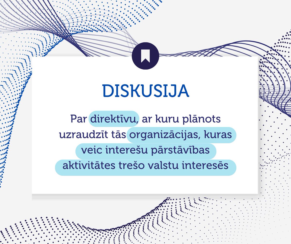 providus's tweet photo. 💡Aicinājums piedalīties diskusijā ar Tieslietu ministrijas pārstāvjiem par direktīvu, ar kuru plānots uzraudzīt tās organizācijas, kuras veic interešu pārstāvības aktivitātes trešo valstu interesēs 13.09 plkst. 11:30 Zoom!

Zoom saite atrodama šeit: https://t.co/VoveHJIRMR https://t.co/SOFRe0F3IY
