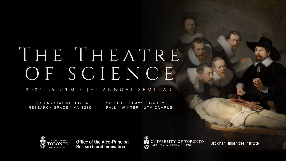 This fall, join curators Madeleine Mant and Martin Revermann for The Theatre of Science — a new seminar series which explores the many modes in which sciences and theatre &amp; performance art interact.

Hosted select Fridays, 1-4PM in CDRS.
Learn more at bit.ly/the-sci. ⬇️