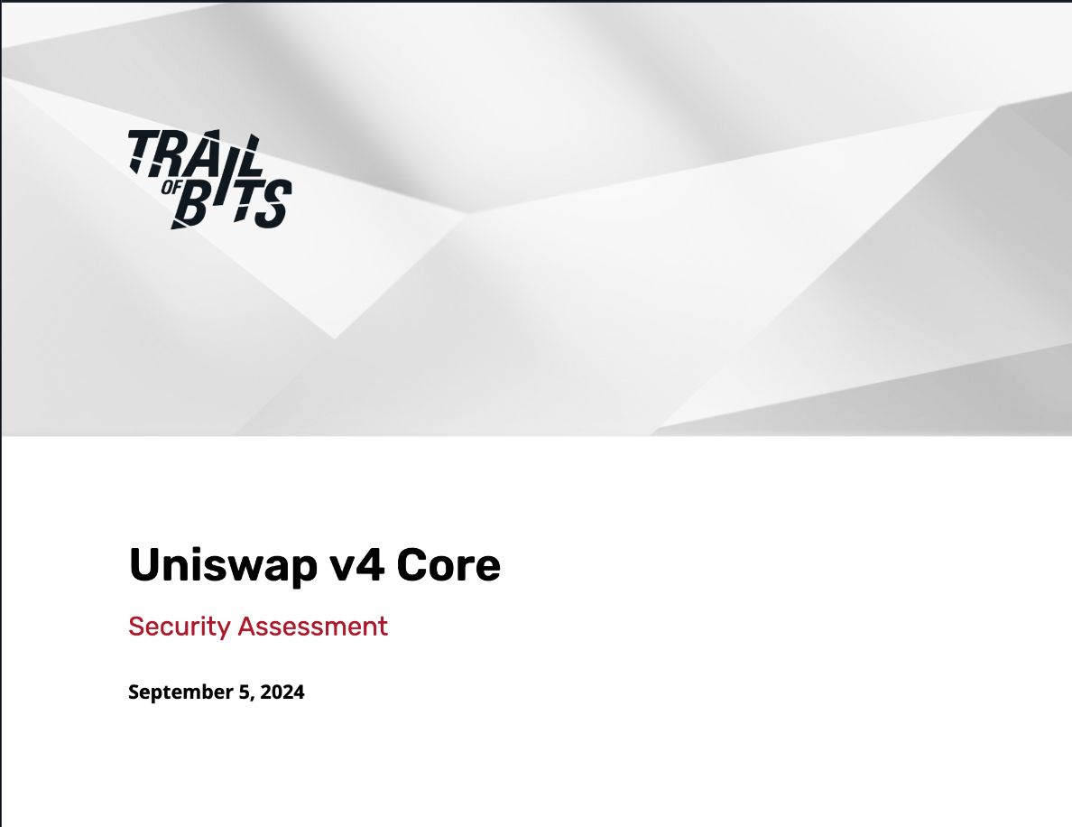 .@TrailofBits audited <a href="/Uniswap/">Uniswap Labs 🦄</a>'s v4 code following multiple previous reviews. Our approach combined manual expertise with state-of-the-art automated analysis to reveal several issues (🧵 ) buff.ly/4d6HdvG