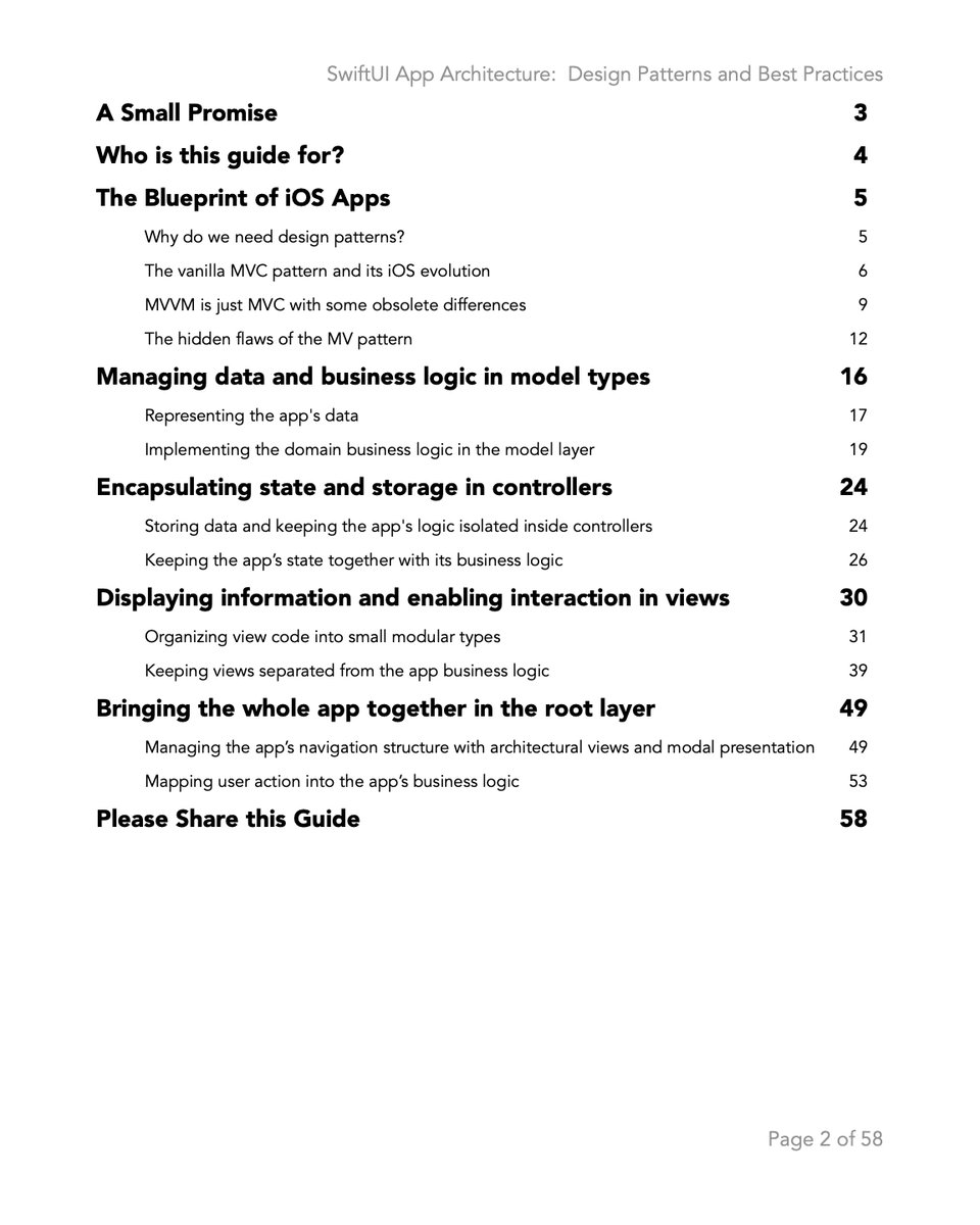 MatManferdini's tweet image. I just released a massive update to my free guide on SwiftUI App Architecture.
Here is some of what it contains: 🧵
(The link to the complete guide is in the last post)