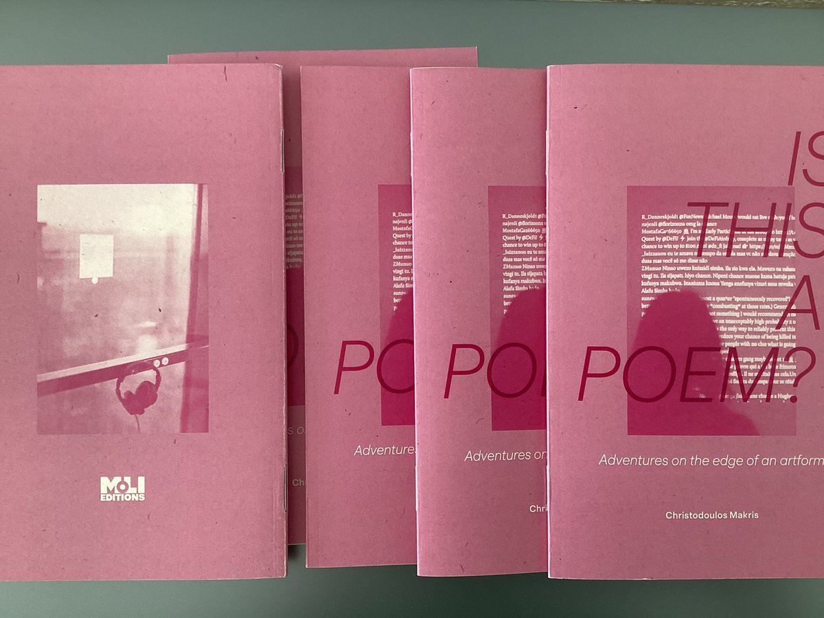 Christodoulos Makris (@c_makris) on Twitter photo New Publication Alert:
IS THIS A POEM? now out with MoLI Editions in a ltd run of 150 numbered copies. Features my short curator’s essay and some beautiful photos of the exhibition c/o Benedict Schlepper-Connolly.
Available exclusively from the <a href="/MoLI_Museum/">MoLI – Museum of Literature Ireland</a> shop. New Publication Alert:
IS THIS A POEM? now out with MoLI Editions in a ltd run of 150 numbered copies. Features my short curator’s essay and some beautiful photos of the exhibition c/o Benedict Schlepper-Connolly.
Available exclusively from the <a href="/MoLI_Museum/">MoLI – Museum of Literature Ireland</a> shop.