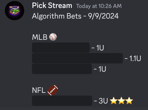 SportzMath's tweet photo. CASHED + INSANE OPPORTUNITY 🚨

Glad you tailed Lions -3 and cashed in with my algorithms! ✅

Last night, the algorithm went 3-1 in premium, gaining +2.2 units and averaging $440 in profit per member. 

Over the past 2 days in premium, we’ve gone 9 wins and 4 losses, with +5.38 units gained. (screenshots attached)

Tonight, the algorithm has flagged an INSANE OPPORTUNITY. (I’m risking $36k personally.)

We have a ONCE PER YEAR, 3 UNIT PLAY in the NFL. These rare 3 unit plays hit at an EXCEPTIONAL rate.

Also, a MASSIVE PRICE RAISE for premium memberships is coming soon. Lock in now to tail tonight’s play before prices go up.

As a thank you for tailing last night, use these promo codes:

25% Off Bi-Weekly: --X25--
30% Off Lifetime: --X30--