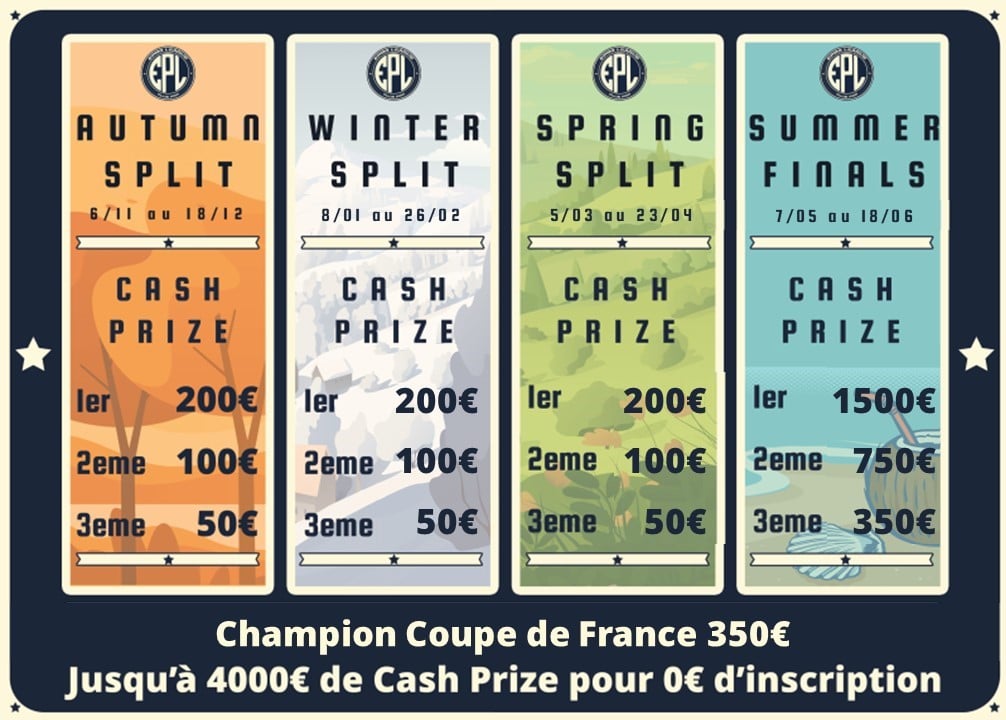 EPro League (@eproleague11v11) on Twitter photo EA FC 25 sur <a href="/EProLeague11v11/">EPro League</a>
Compétition 100% Stream avec <a href="/VoltaTVOfficiel/">Volta TV</a> et <a href="/gramildinho/">Gramildinho</a>
📳 4 Splits
📳 6 Saisons
📳 24 Clubs qualifiés au Summer Finals
🏆 Coupe de France Doté
🎁 Nouveauté: Tournoi RUSH avec Franchises EPL (inscription libre)
💰 Cash Prize à gagner EA FC 25 sur <a href="/EProLeague11v11/">EPro League</a>
Compétition 100% Stream avec <a href="/VoltaTVOfficiel/">Volta TV</a> et <a href="/gramildinho/">Gramildinho</a>
📳 4 Splits
📳 6 Saisons
📳 24 Clubs qualifiés au Summer Finals
🏆 Coupe de France Doté
🎁 Nouveauté: Tournoi RUSH avec Franchises EPL (inscription libre)
💰 Cash Prize à gagner