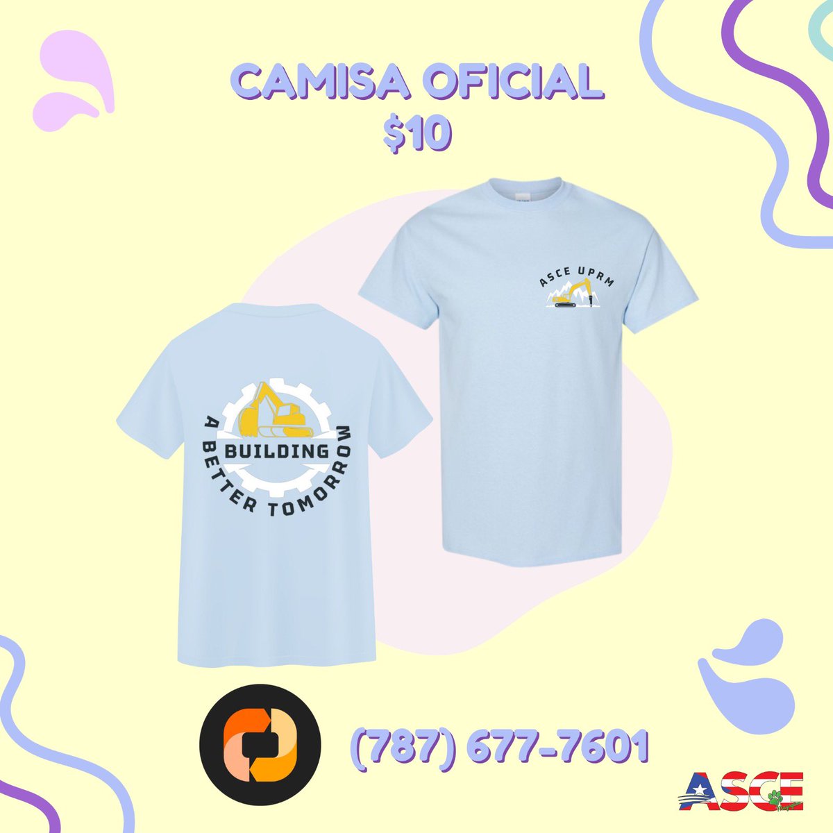 ¡Ya está a la venta nuestra camisa oficial del capítulo estudiantil por solo $10! 🎉 Tienes hasta el 13 de septiembre para asegurar la tuya. No te quedes sin ella‼️  
🔗 Formulario: shorturl.at/m2trn
💵 Pago por ATH Móvil.