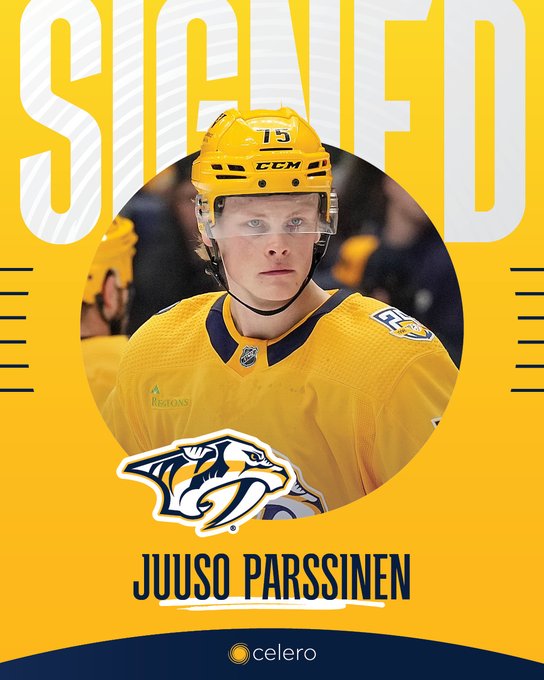 Text at the top says Signed. There is a photo of Juuso Parssinen. The Celero Commerce logo is at the bottom center. 