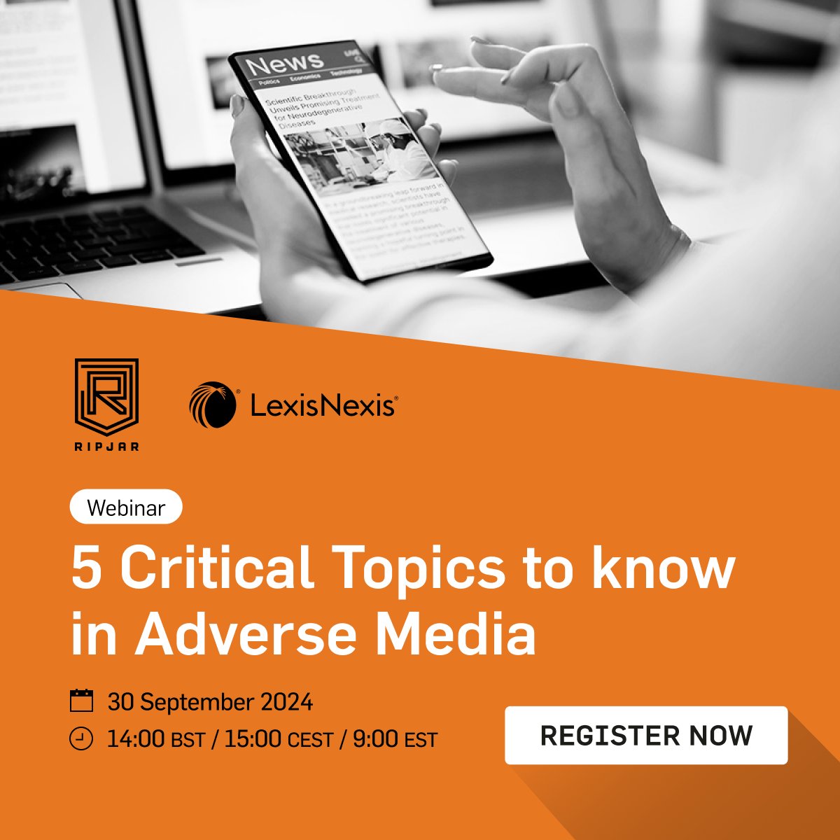 ripjar's tweet image. Join us and #LexisNexis on 30th September for an exclusive webinar, and hear our experts discuss the 5 Critical Topics to Know in Adverse Media.

Register now 👉 professional.lexisnexis.com/en-int/eddm-ad…
#Webinar #AdverseMedia #CustomerScreening #AMLCompliance #AntiMoneyLaundering