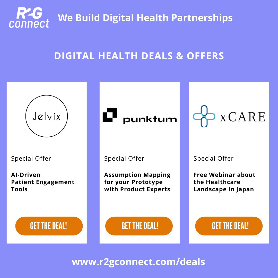 Digital Health Startups: Explore opportunities to enhance your innovation &amp; drive business growth on R2GConnect.com with special offers from 

<a href="/Jelvix/">Jelvix</a>  - lnkd.in/dhRzAFYS
#punktum - bit.ly/3YbQhLO
#xCARE - bit.ly/3WdnKTi