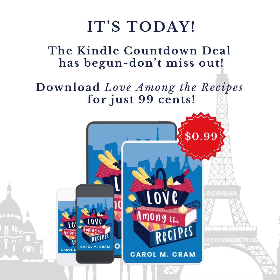 Kindle Countdown Deal! 🚨

Grab Love Among the Recipes for just 99 cents today! Limited time only on Amazon.

Get your copy here > amzn.to/3Z8XLzL

#flashsale #booksale #kindle #countdowndeal #artnovels #paris #loveamongtherecipes #carolcram