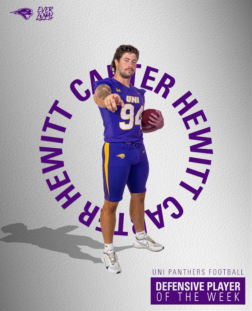 Congratulations to <a href="/carter_hewitt11/">Carter Hewitt</a> Defensive Player of the Week❕

#EverLoyal 🟣⚪️🟡