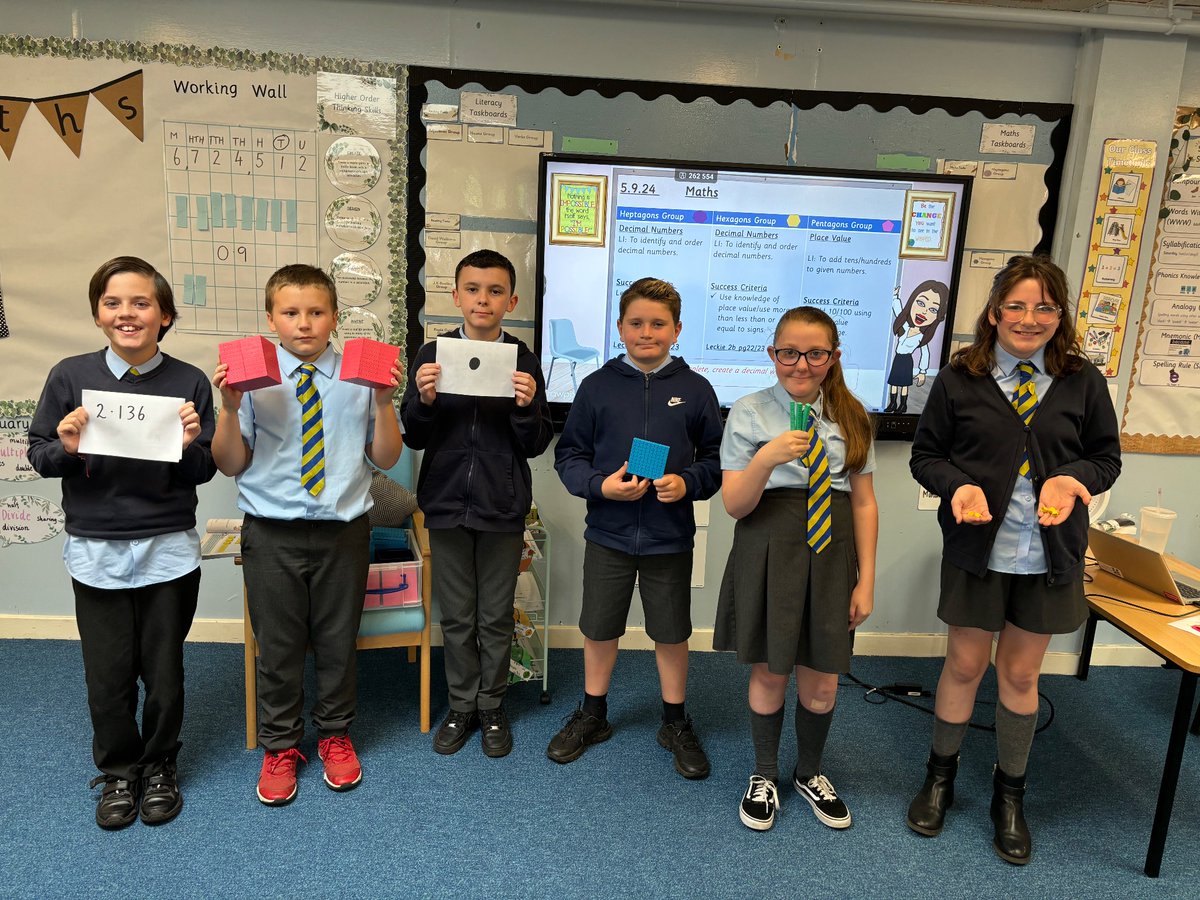 Primary 7b enjoyed learning about decimals using concrete materials ✏️📚