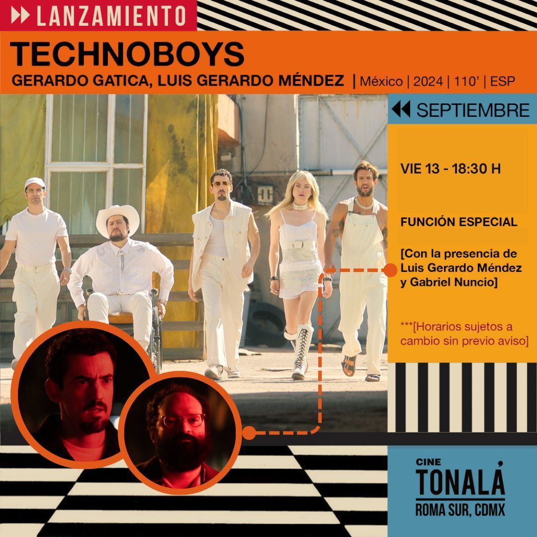 🎬 Proyección Especial de TECHNOBOYS con presencia de Luis Gerardo Méndez y Gabriel Nuncio.

No te pierdas esta charla exclusiva con #LuisGerardoMendez y #GabrielNuncio 🌟

🎟️Adquiere tus boletos en buff.ly/4grPq0i o directo en taquilla
#Technoboys