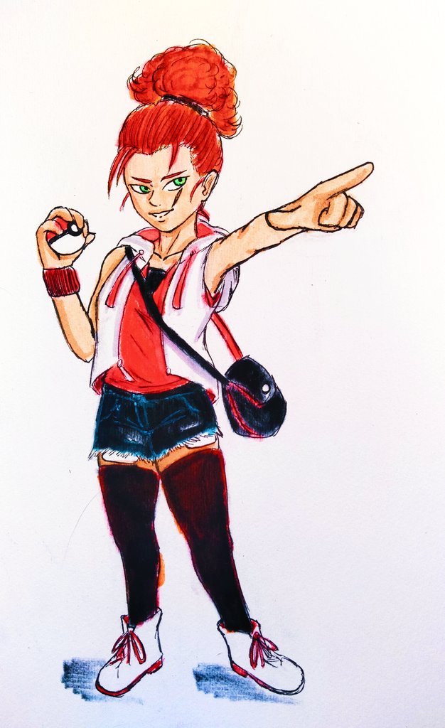 Pokemon trainer Sylvia would like to battle! 🔥
•
#art #doodle #Pokemon #ocart