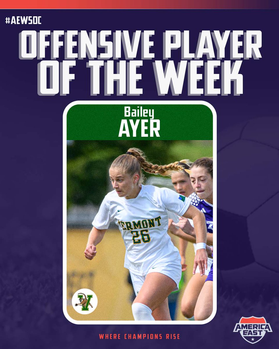 AmericaEast's tweet image. Several #AEWSOC teams continued strong starts to their seasons last week as conference teams combined to go 7-5-2. Maine, New Hampshire and Vermont, the three teams with the top win percentages in the league thus far, all went unbeaten last week

~ Weekly Honors~ 

Offensive