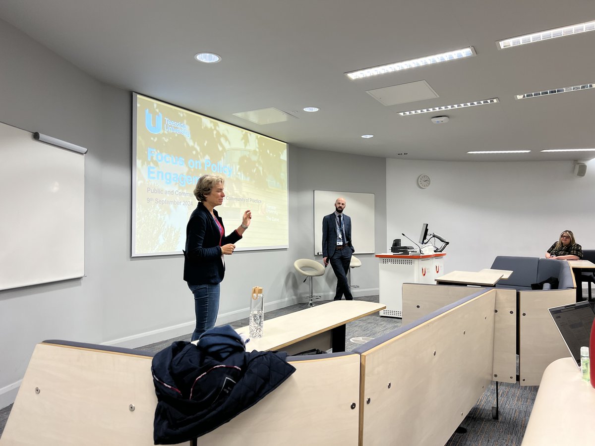 TU Research (@teesuniresearch) on Twitter photo A big thank you to the <a href="/TeessideUni/">Teesside University</a> academic and professional services staff who joined us this afternon for the first edition of our Public & Community Engagement Community of Practice, Focus on Policy Engagement. And a big thanks to <a href="/cmmassey/">Christopher Massey</a> & <a href="/antonia_liguori/">Antonia Liguori</a> for presenting. A big thank you to the <a href="/TeessideUni/">Teesside University</a> academic and professional services staff who joined us this afternon for the first edition of our Public & Community Engagement Community of Practice, Focus on Policy Engagement. And a big thanks to <a href="/cmmassey/">Christopher Massey</a> & <a href="/antonia_liguori/">Antonia Liguori</a> for presenting.