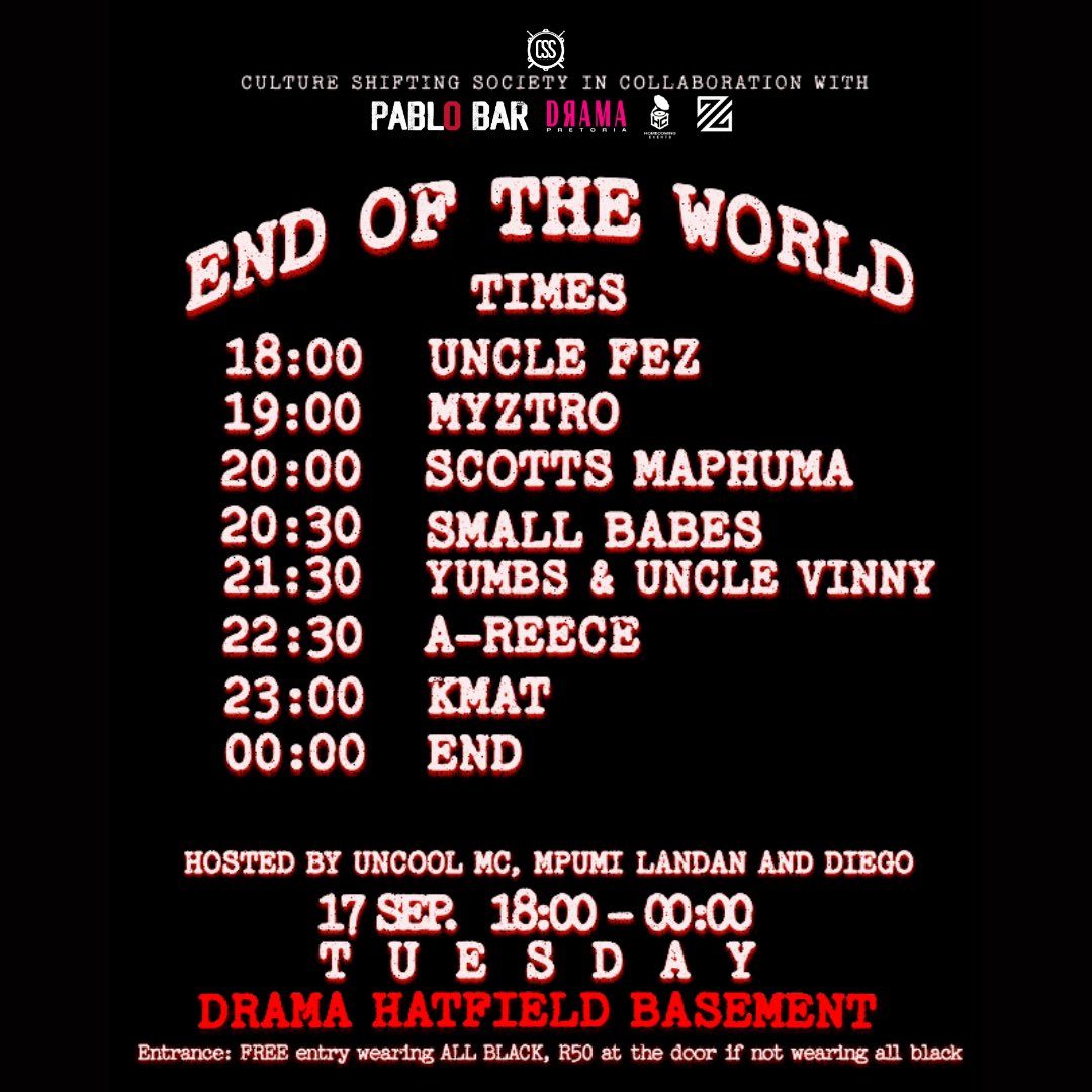 HomeComingEvent's tweet photo. THE COUNTDOWN BEGINS! #EndofTheWorld 🌍❌

You haven’t seen anything like this, and you won’t see it again! Tuesday, 17 September 2024 🤫

Are you ready? https://t.co/twUY4Qkgnp