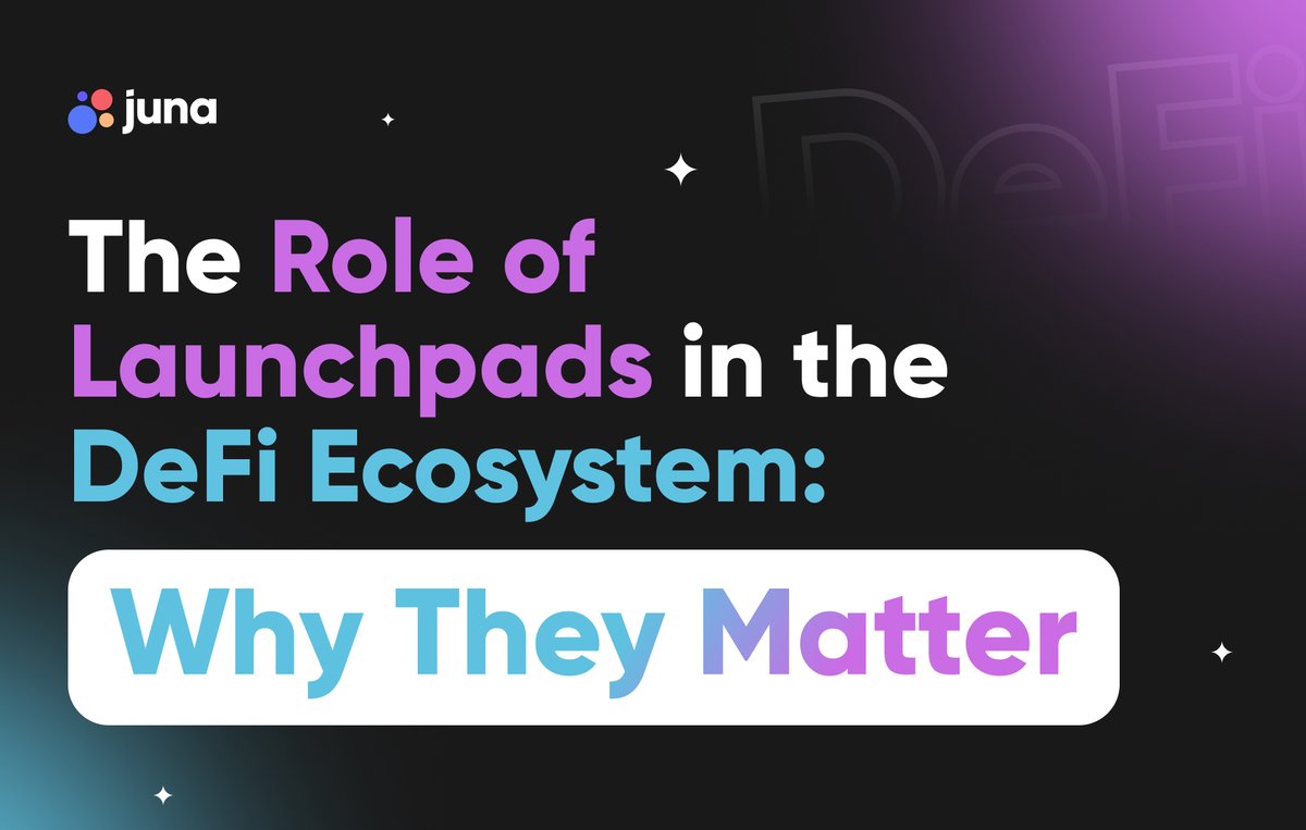 Juna_Ecosystem's tweet photo. Launchpads have become a crucial part of the defi ecosystem.  What are the roles of a crowdfunding defi launchpad and why they matter? 

Read to find out...👇👇
https://t.co/PFBpCNlpfi 

#defilaunchpad #launchpad #defi #eth #crowdfunding  #tokens #defiproject https://t.co/bW2kNgkm2X