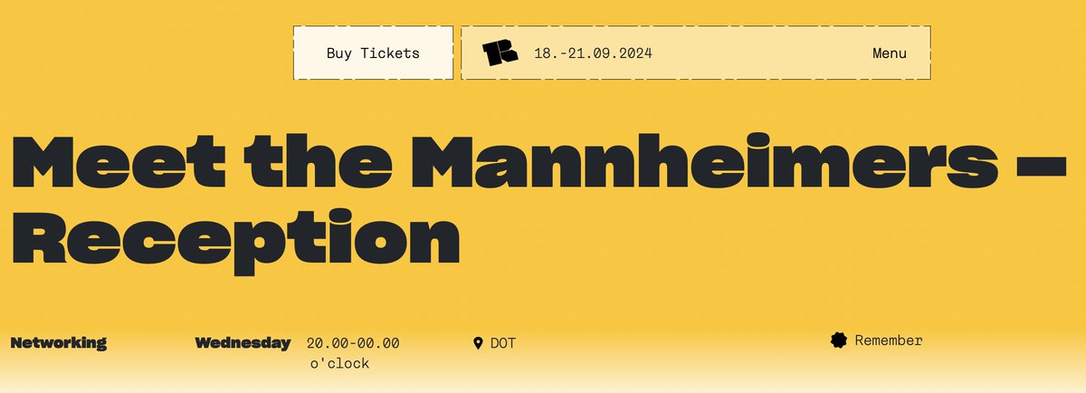 Come join us at our "Meet the Mannheimers" Reception at this year's <a href="/ReeperbahnFest/">Reeperbahn Festival</a> at DOT Club on September 18 from 8-12 PM. Register here - first come, first served: imsound.de/meet-the-mannh… #Mannheim #music