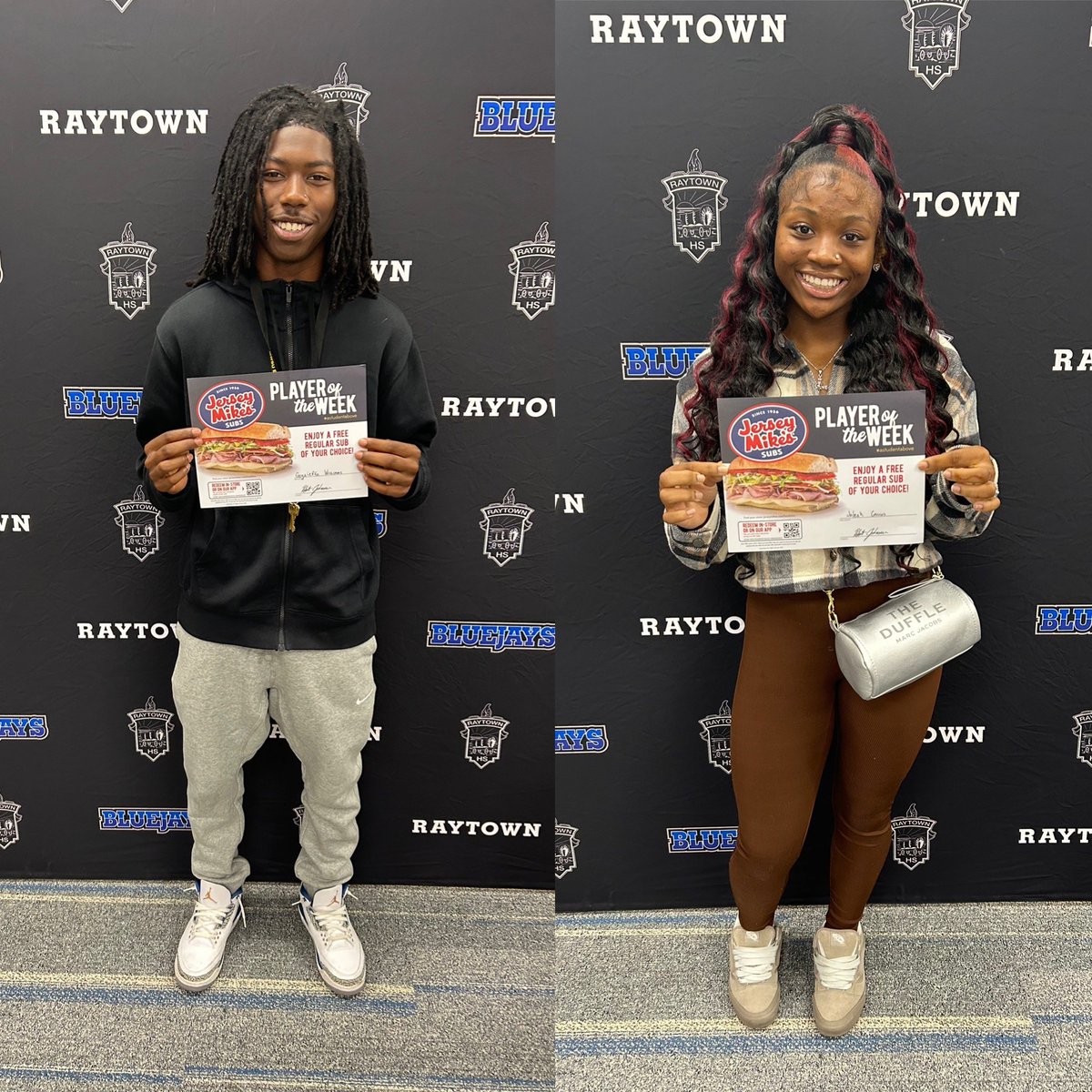 RaytownHigh's tweet image. Congrats to our players of the week G Williams and Jaleah C! Thanks for representing the #jayway #astudentabove