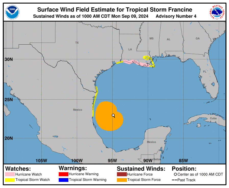 LimWeather's tweet photo. #HurricaneWatch:E #CameronParish-#JeffersonParish,#louisiana
#TropicalStormWatch:C/N #Tamaulipas,#Mexico,#CameronCounty-#WilacyCounty,#JeffersonCounty,#Texas,W Cameron,#Plaquemines-#StTammany
#wxtwitter #Wxx #Tropicswx #HurricaneSeason2024 #TXwx #Francine #LAwx #HurricaneFrancine https://t.co/AB7rqPM0KV
