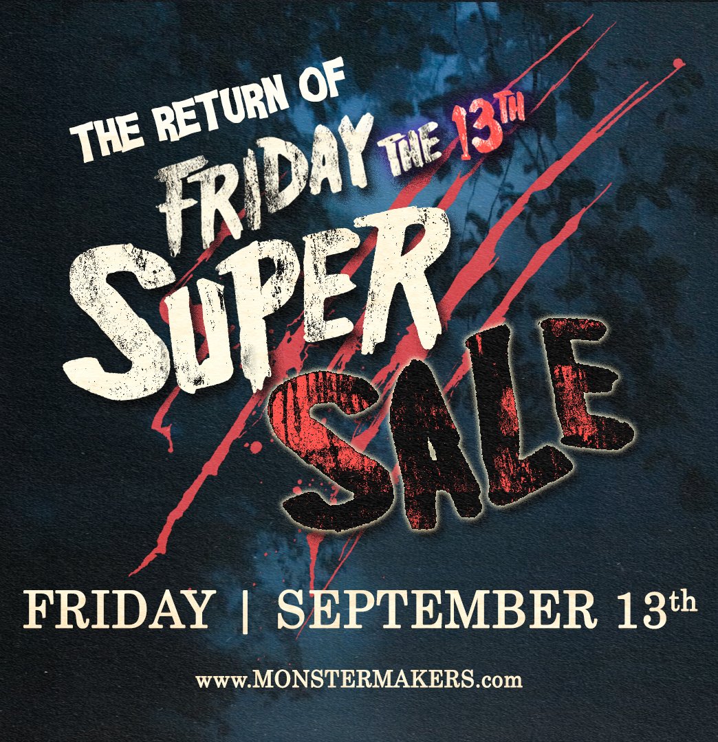 🦇Happy September, Folks! 🎃
It's that special time of year again,

THE RETURN OF FRIDAY THE 13th SUPER SALE!

😈 Sale deets coming soon! 🔪

#MonsterMakersFriday13 #ILoveMonsterMakers #MakeMoreMonsters #MonsterMakersSale