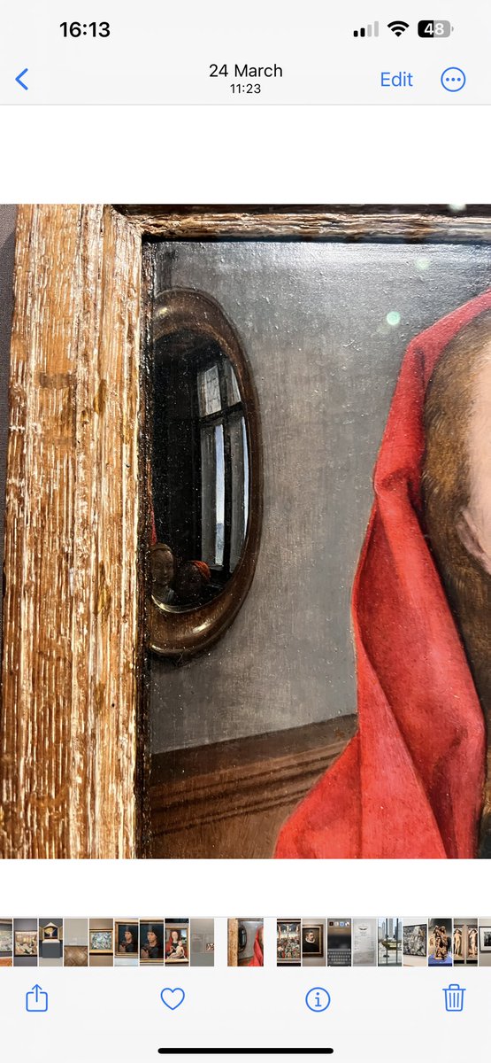 Saw this painting of the Madonna and Child by Memling in Chicago back in March Still haunted by these two little onlookers caught in the mirror.